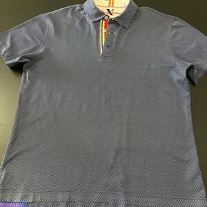 Robert Graham Navy Polo with Multicolor Trim